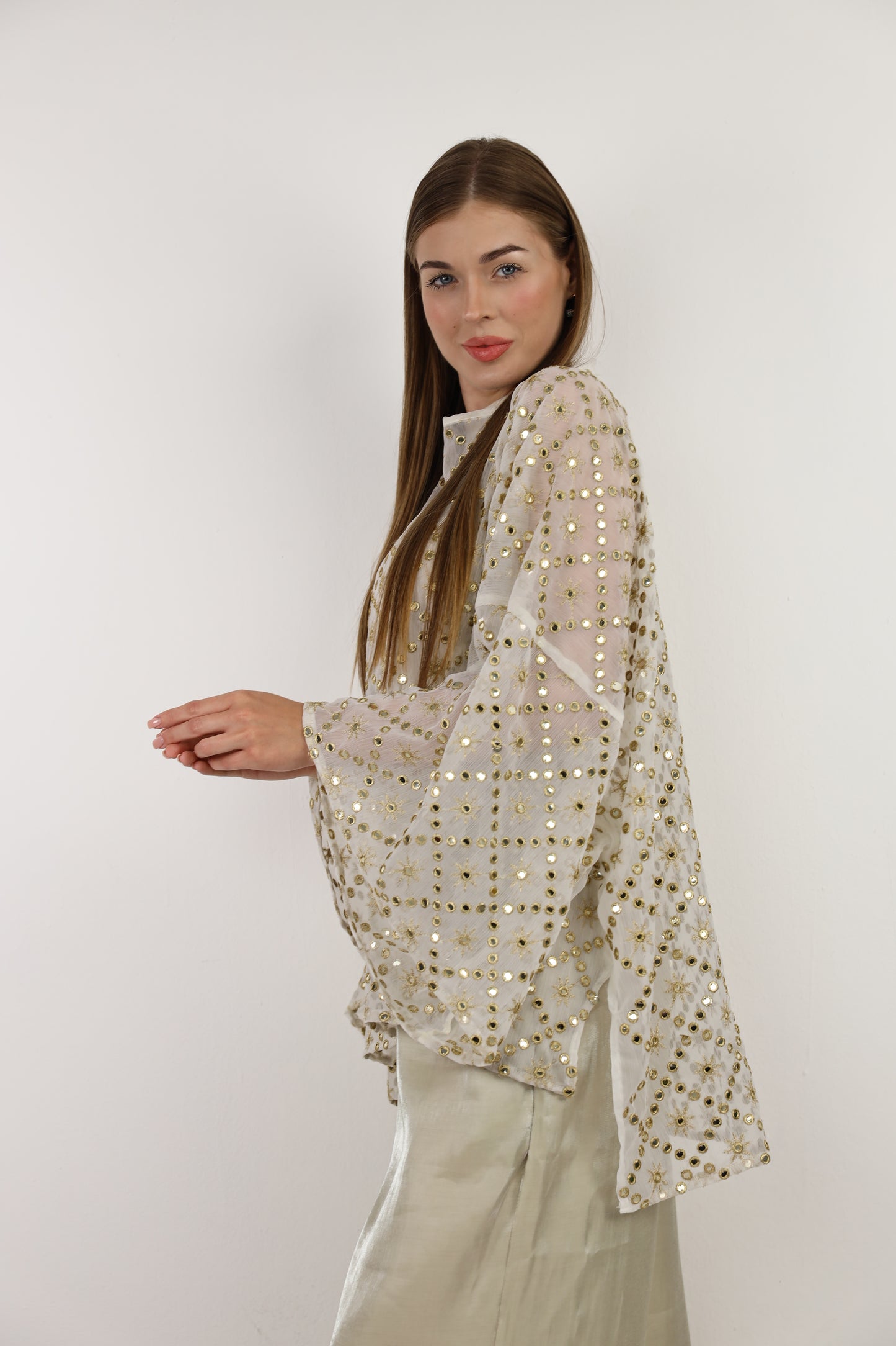 Fantasy mirror top in offwhite