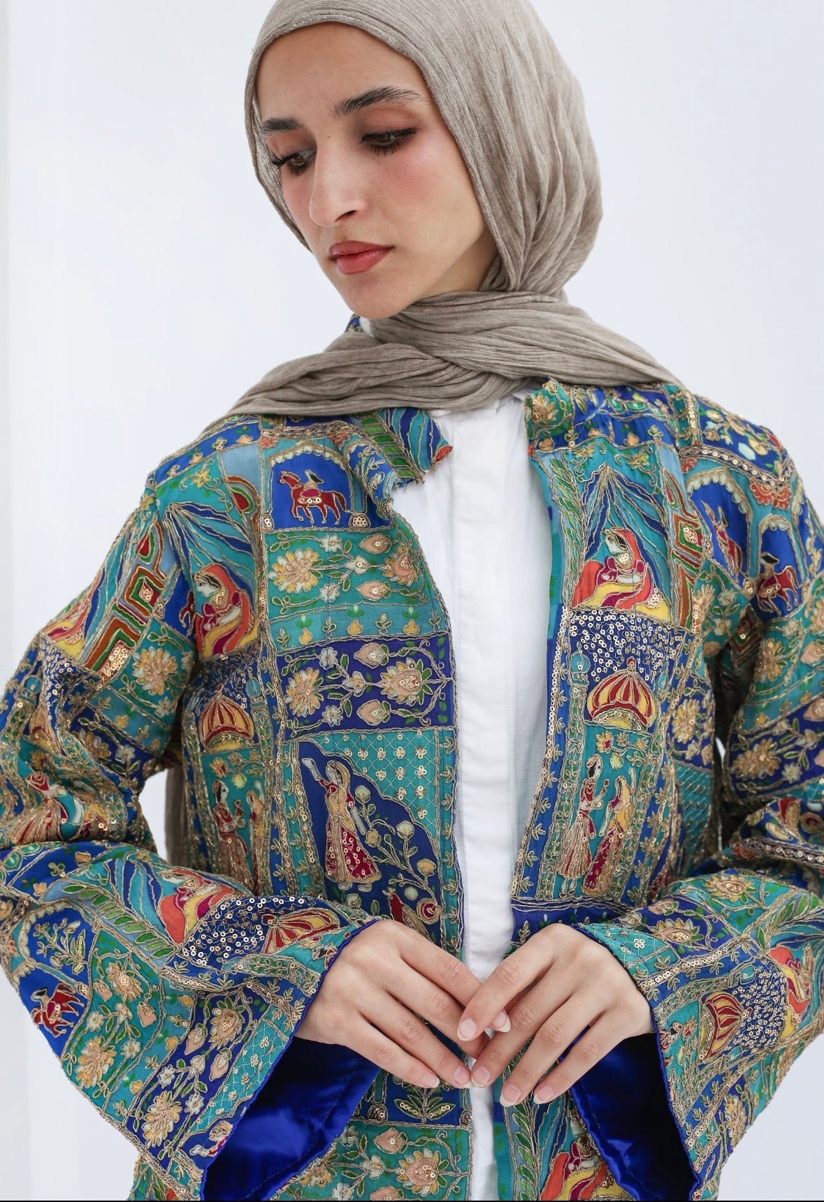 Mehraja jacket in turquoise