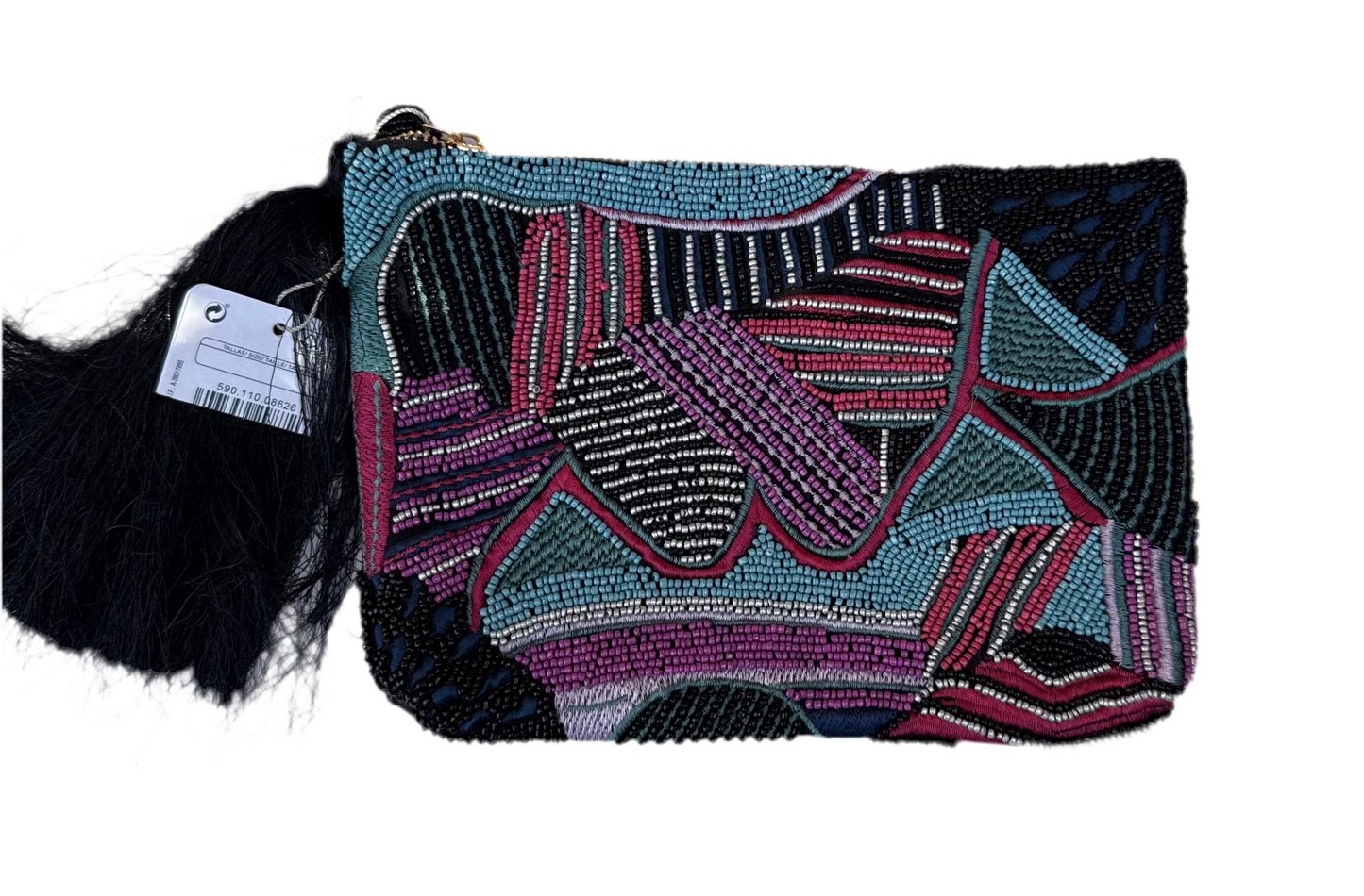 Beaded spanish zigzag clutch