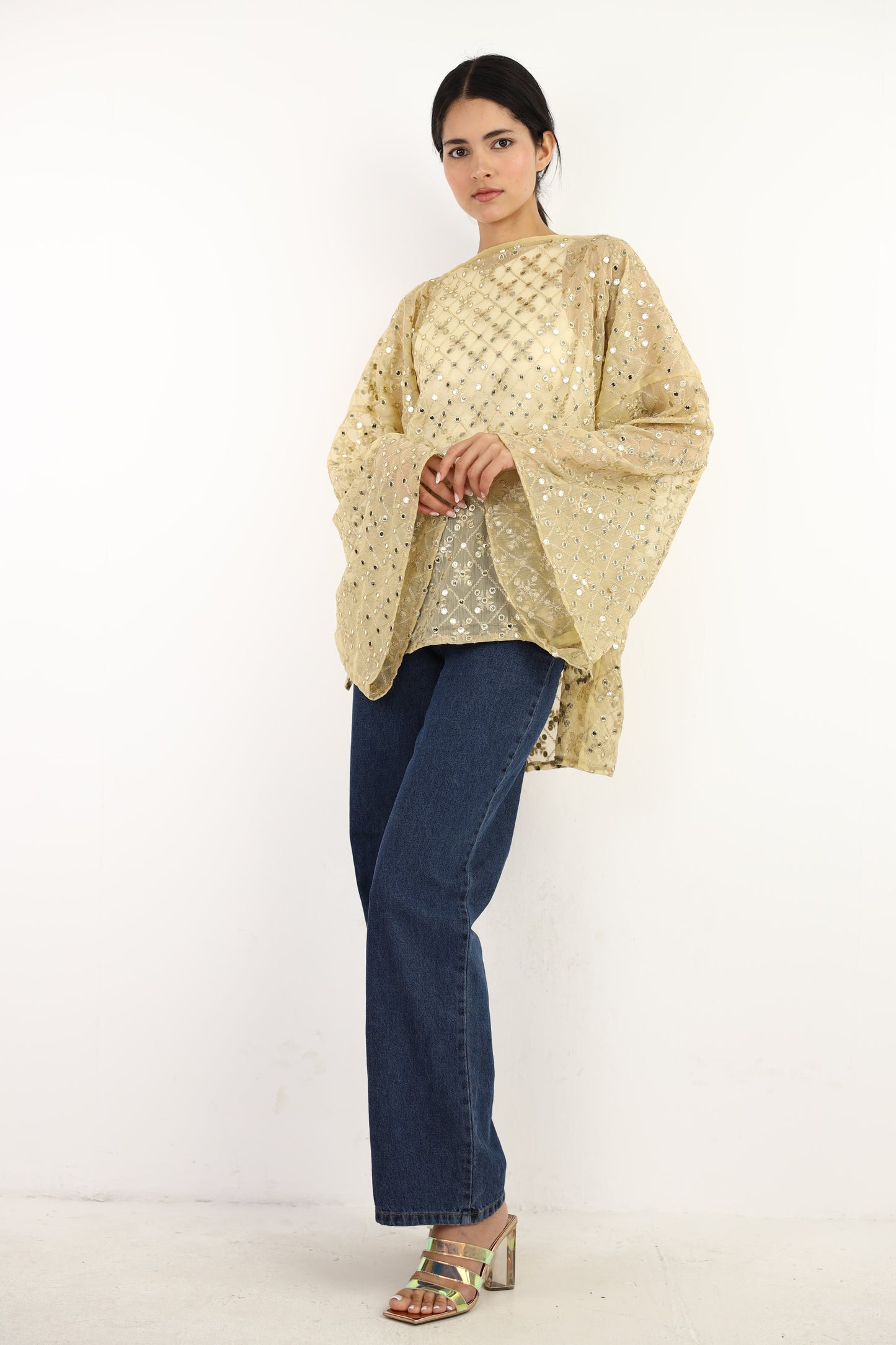 Fantasy  mirror top in beige