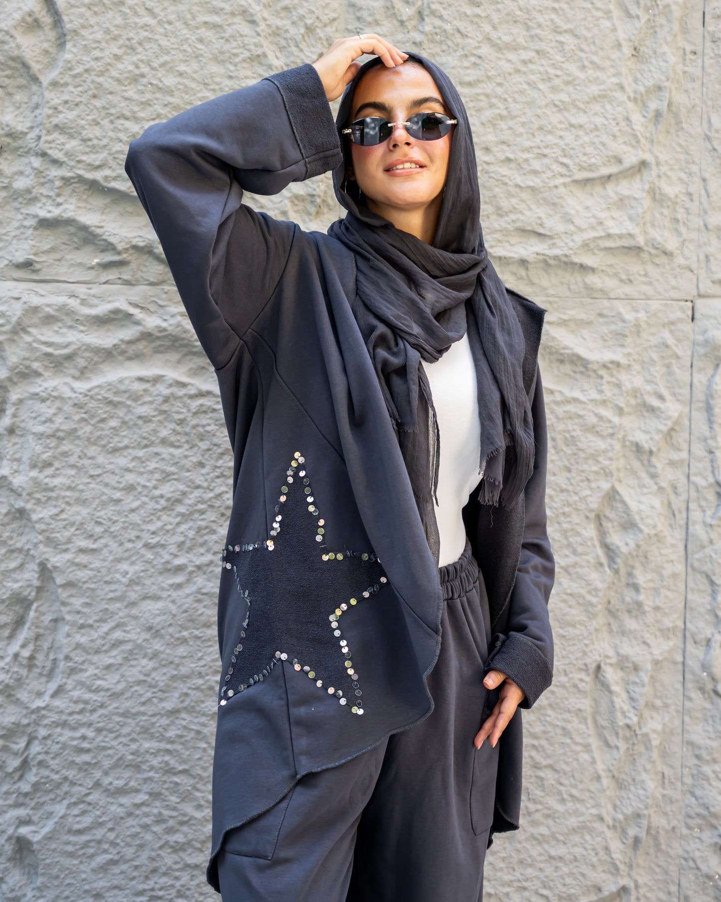 Star allure jacket in grey