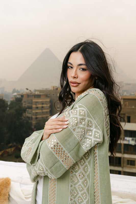 Jamila kaftan in mint green