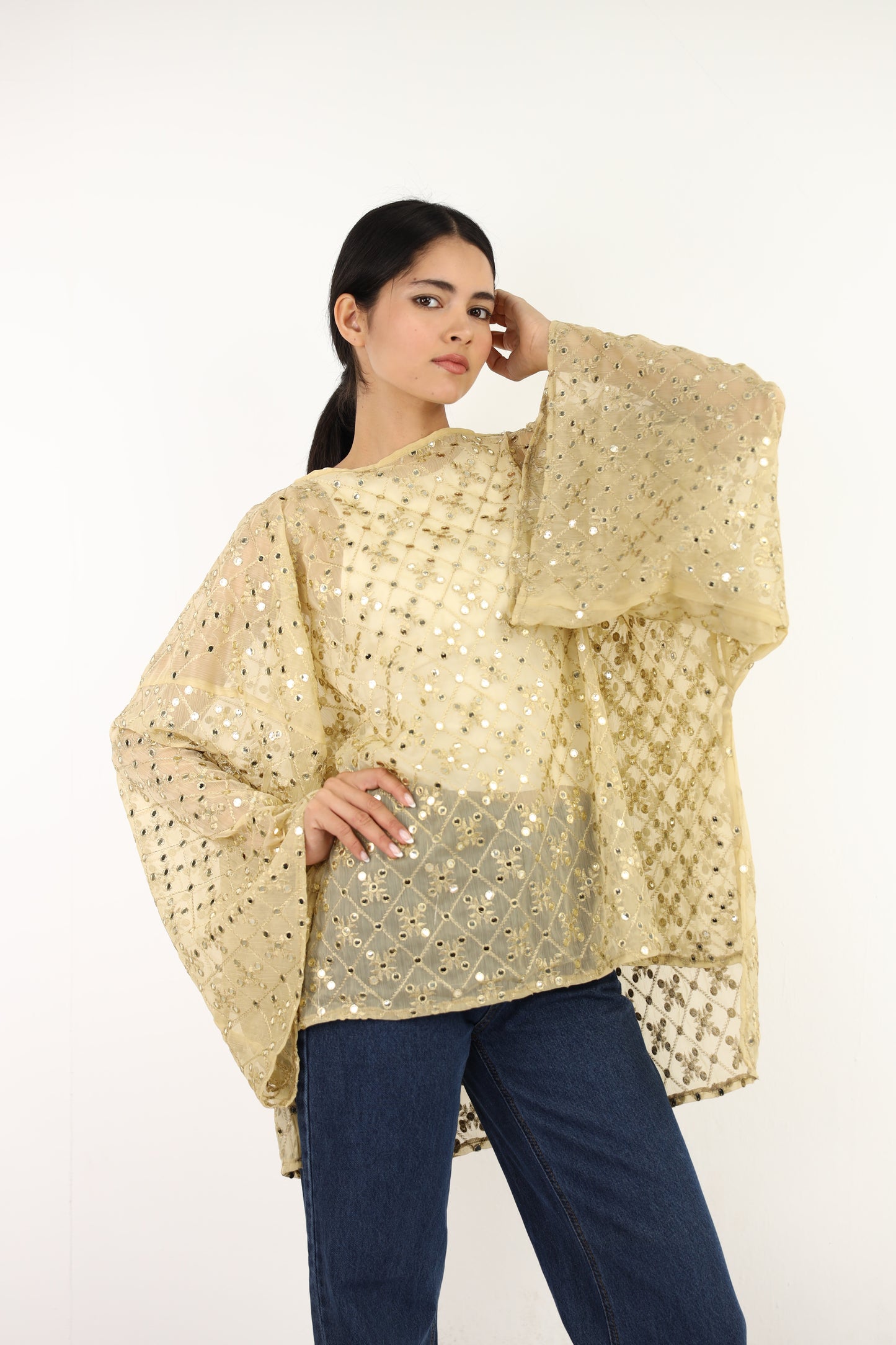 Fantasy  mirror top in beige