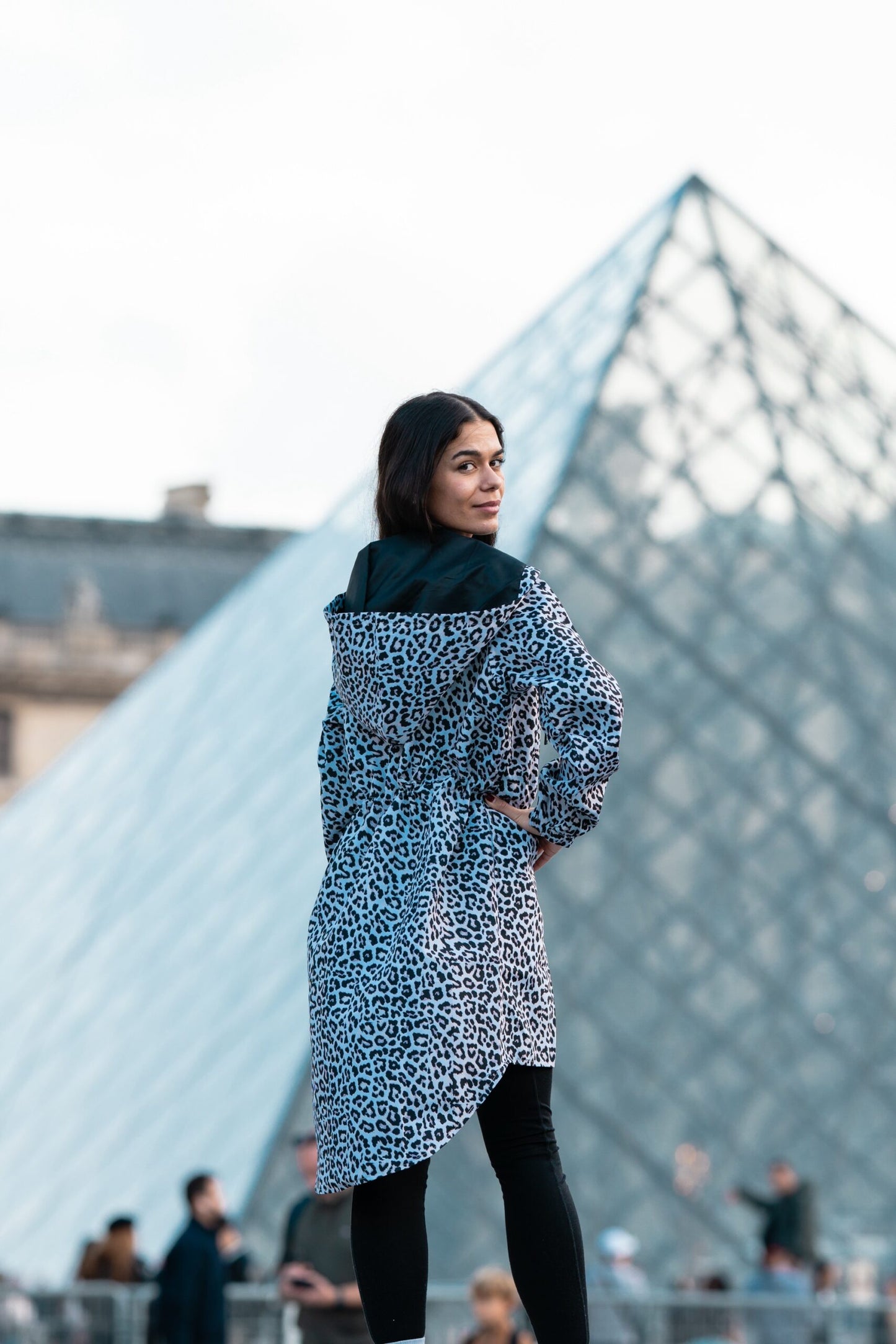 Dijon black &amp; white cheetah wind breaker