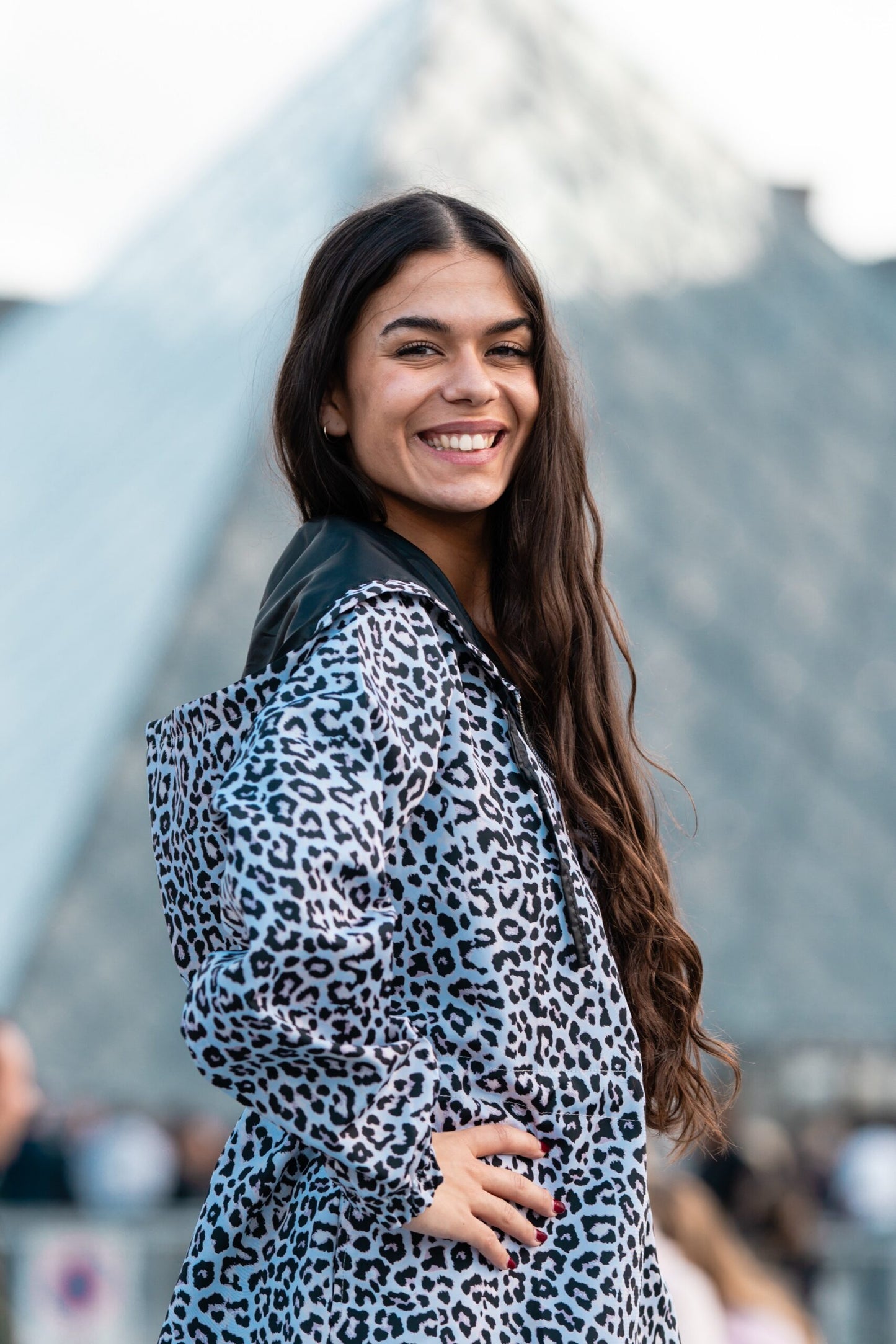 Dijon black &amp; white cheetah wind breaker