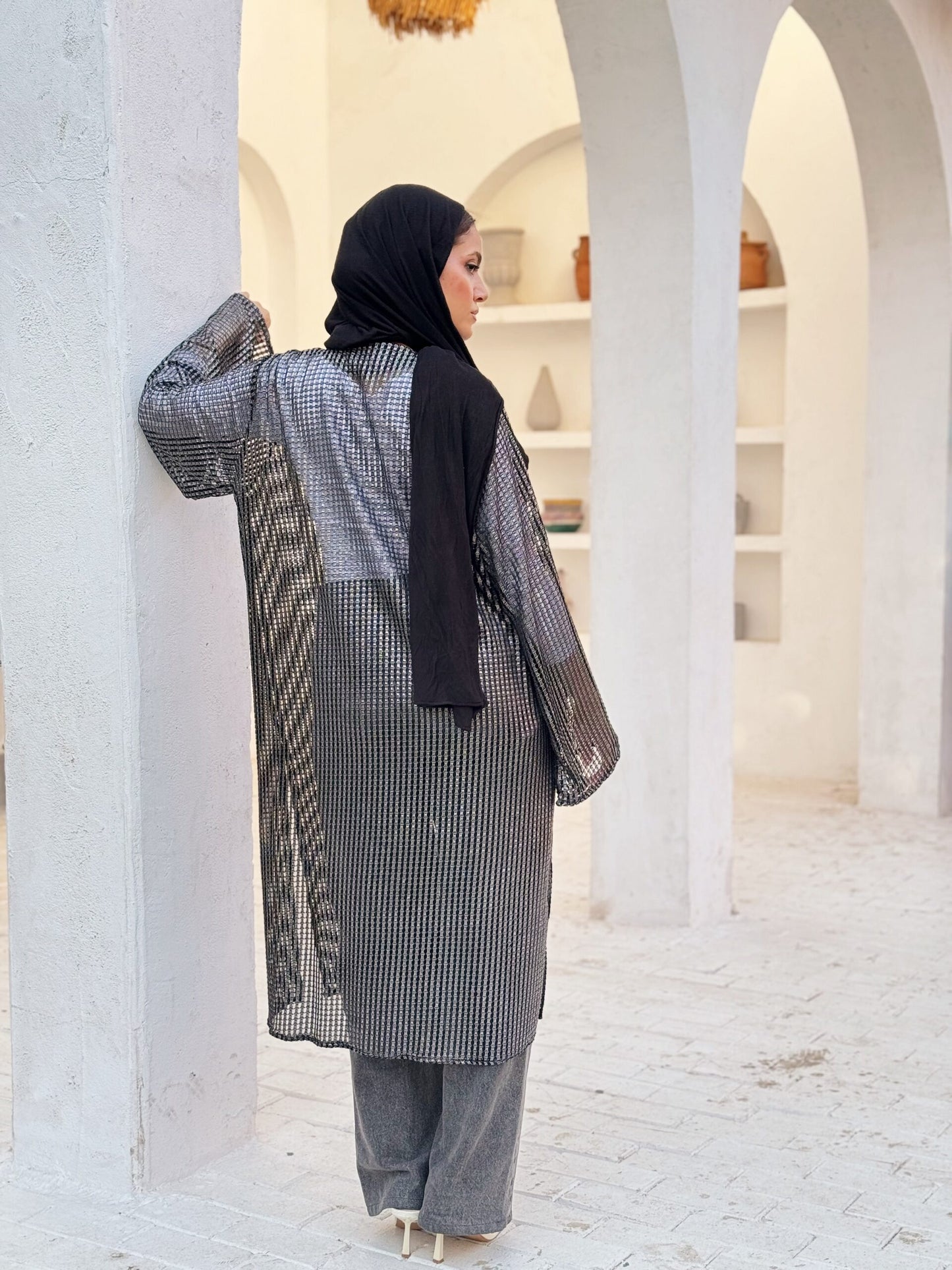 Party silver cardigen